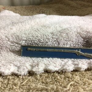 Vintage Rifle Military Pin- Blue Enamel